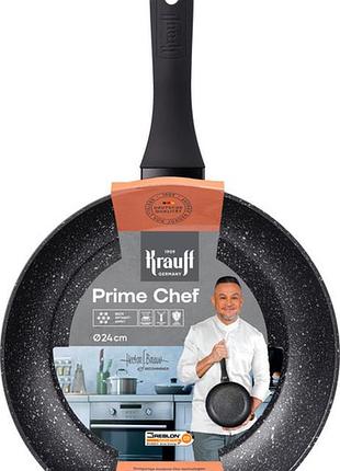 Сковорода универсальная krauff prime chef 225-45-208 24 см черная