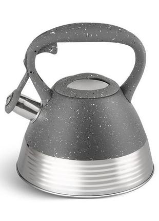 Чайник со свистком edenberg eb-8827-grey 3 л серый