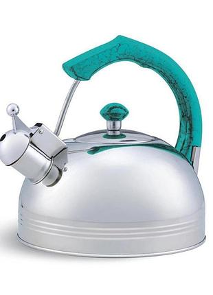 Чайник со свистком edenberg eb-3558-turquoise 3 л бирюзовый
