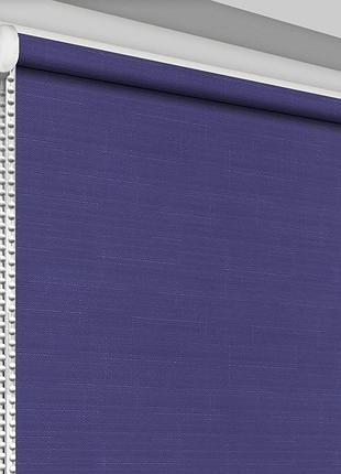 Рулонная штора rolets лён 1-2075-1250 125x170 см открытого типа темно-синяя