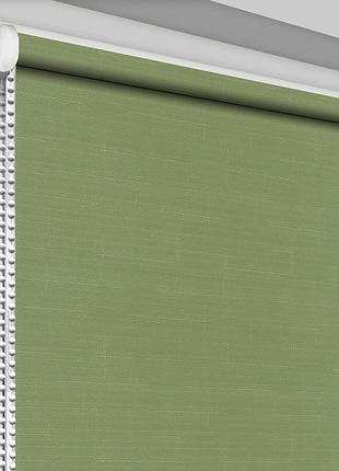 Рулонная штора rolets лён 1-2098-825 82.5x170 см открытого типа тускло-оливковая