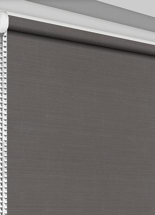 Рулонная штора rolets лён 1-7440-675 67.5x170 см открытого типа графитовая