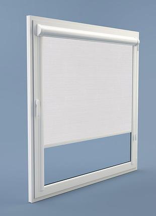 Рулонная штора rolets лён 2-800-1050 105x170 см закрытого типа белая