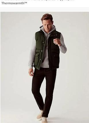 Утепленный жилет на молнии с карманами marks spencer