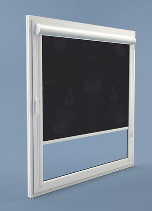 Рулонная штора rolets цветы 2-1656-350 35x170 см закрытого типа черная