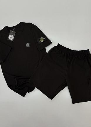 Футболка(чорна) + шорти stone island
