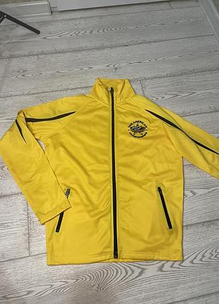 Олімпійка varsity жовтого кольору з чорними вставками