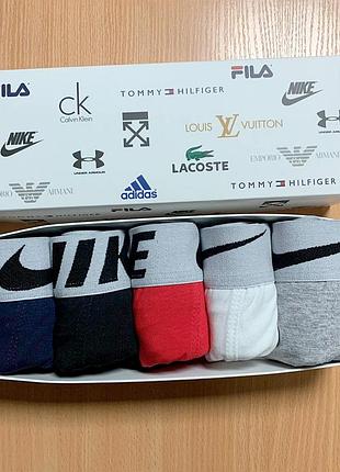 Комплект трусов для мужчин nike, хлопковые трусы на 95%, 5 шт xxxl