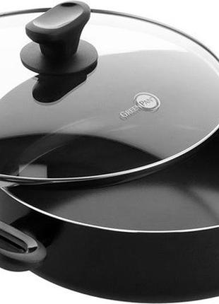 Сотейник с крышкой greenpan torino cc001694-001 28 см 4.2 л черный