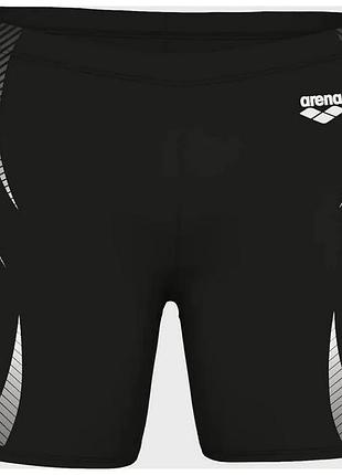 Плавки-шорты для мужчин arena poseidonia swim mid jammer черный, белый чел 90