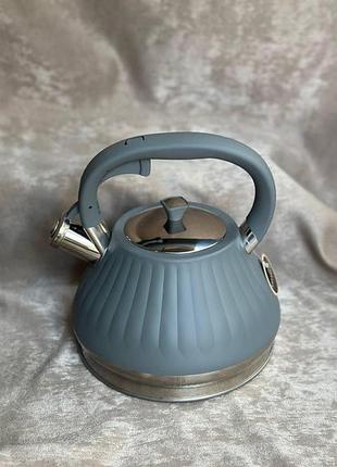 Чайник со свистком edenberg eb-8857-grey 3 л серый