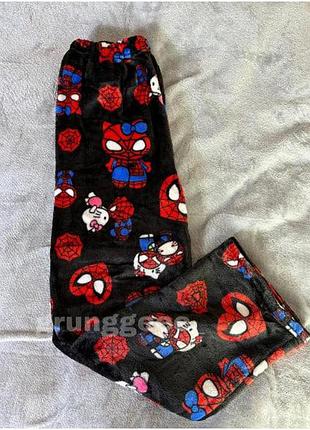 🎀 флисовые штаны для дома и прогулок — hello kitty и spider-man