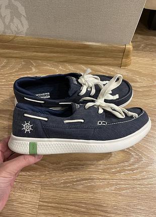 Базовые топсайлеры кроссовки skechers glide ultra womens boat shoes navy