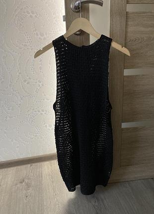 Пляжное вязаное платье