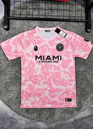 Футболка bape x inter miami розовая