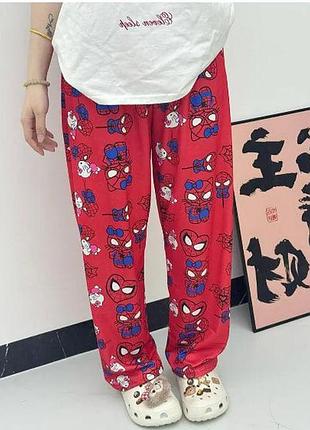 🩷 флисовые штаны hello kitty & spider-man — тепло, комфорт и стиль