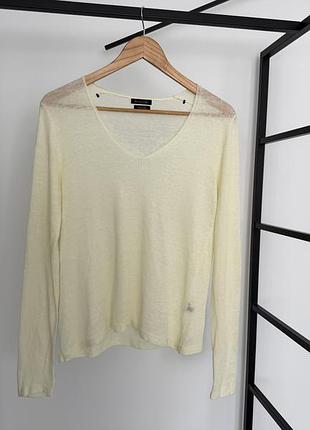 Лляна футболка з довгим рукавом massimo dutti