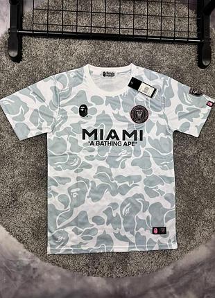 Футболка bape x inter miami серая