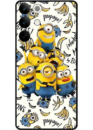 Силиконовый бампер чехол для realme c85 с рисунком minion миньоны