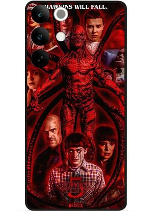 Силіконовий бампер чохол для realme c85 з картинкою stranger things дивні дива