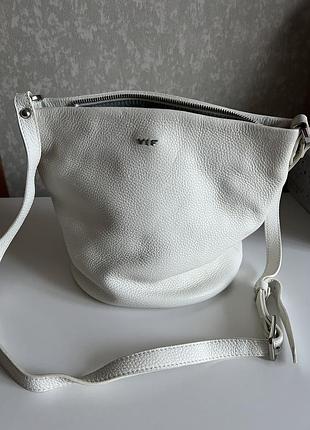 Сумка через плече жіноча vif white шкіра
