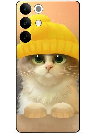 Силіконовий чохол бампер для realme c85 з малюнком котик у шапці