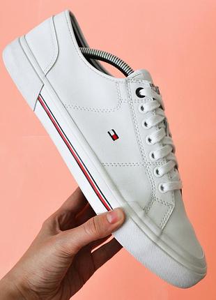 Брендові оригінальні білі шкіряні кеди tommy hilfiger, 42 розмір