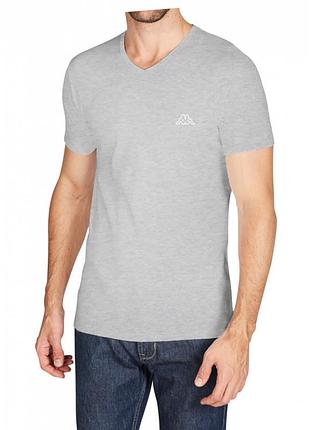 Футболка kappa t-shirt mezza manica scollo v сірий чол l (k1311 grigiounito)