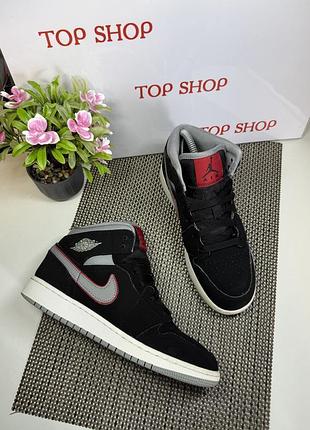 Оригинальные кроссовки nike jordan хайтопы кожаные