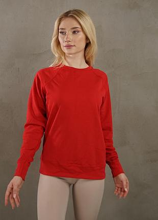 Женский свитшот lightweight raglan sweat lady-fit, хлопок xs, 40 красный