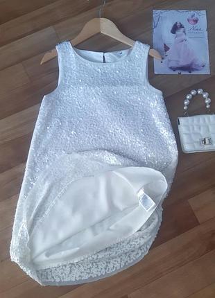 Стильное праздничное платье, платье трапеция с пайетками h&amp;m 6-7роков 7