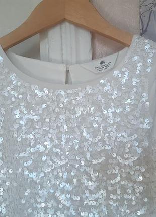 Стильное праздничное платье, платье трапеция с пайетками h&amp;m 6-7роков 4