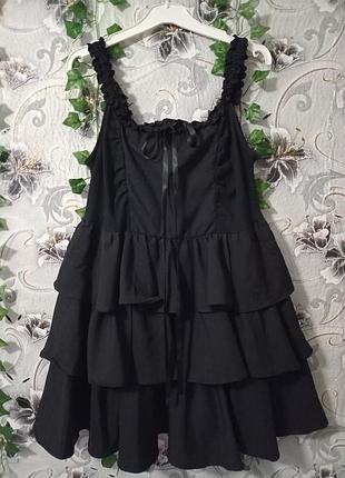 Черное платье с бантиком готическое gothic grunge lolita vintage