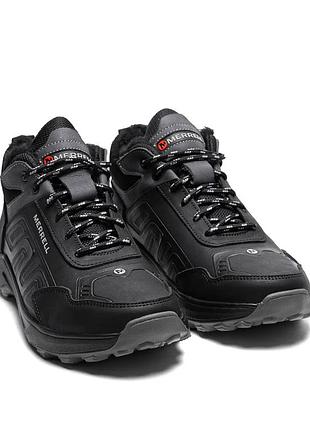 Черевики шкіряні зимові merrell колір чрний\сірий