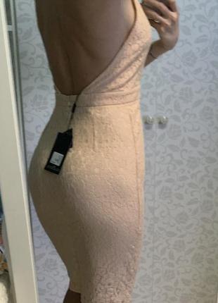 Шикарне плаття футляр міді з відкритою спиною