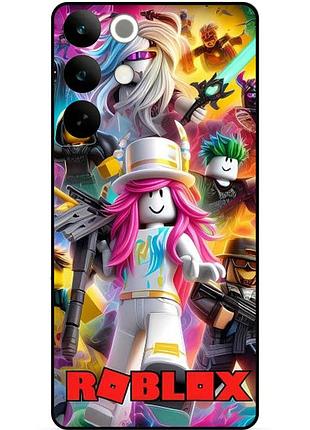 Чехол силиконовый бампер для realme c85 pro с картинкой roblox роблокс