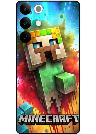 Силіконовий чохол бампер для realme c85 pro з малюнком майнкрафт minecraft