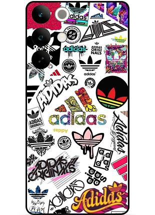 Чехол силиконовый бампер для realme c85 pro с рисунком adidas адидас