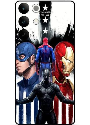 Чехол силиконовый бампер для realme c85 с рисунком marvel марвел человек паук
