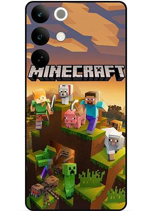 Чехол силиконовый бампер для realme c85 pro с рисунком minecraft майнкрафт