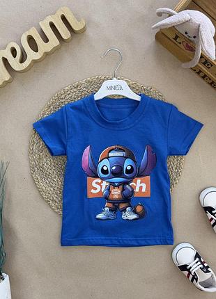 Футболка stich синя