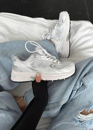 Белые кроссовки new balance 530 white silver х нью беланс 42