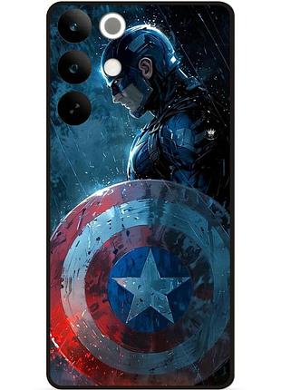 Силіконовий бампер чохол для realme c85 pro з малюнком капитан америка marvel captain america