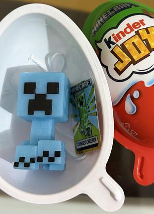 Іграшка kinder joy minecraft заряженный крипер фігурка