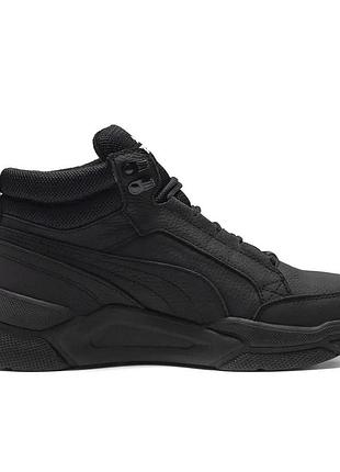 Зимние кожаные ботинки puma черные 3