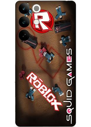 Силіконовий чохол бампер для realme c85 pro з малюнком roblox гра в кальмара роблокс