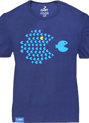 Футболка klost "school of fish (отважный косячок рыб)" blue, m