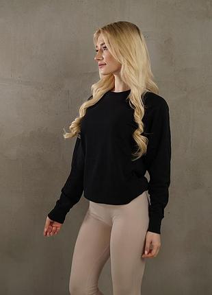 Женский свитшот lightweight raglan sweat lady-fit, хлопок xs, 36 черный