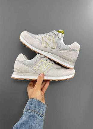 Женские бежевые кроссовки new balance 574 beige х нью беланс 39