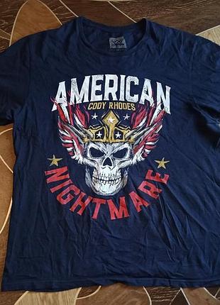 Оригинальная футболка wwe authentic – cody rhodes "american nightmare" (размер m)